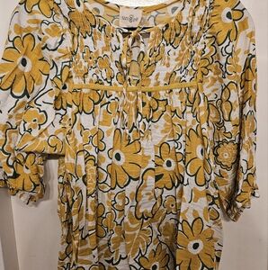 Umgee Women's Yellow Floral Top